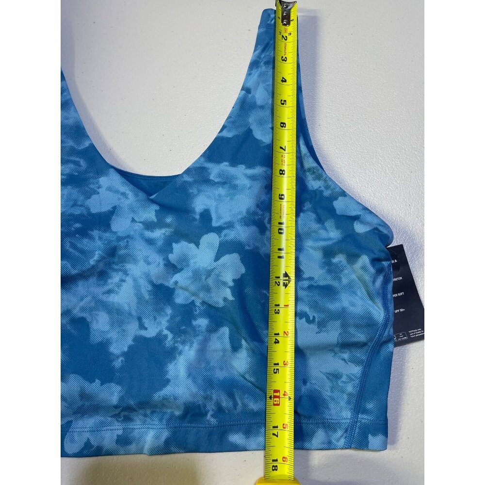 Ideology Womens XL Built-In Bra Tank Top Teal Camouflage Print Nylon Spandex - Picture 5 of 13